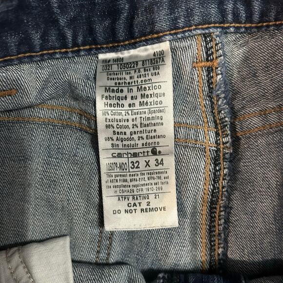 Carhartt Mens FR Rugged Flex Relaxed Fit Straight Denim Jeans 31x32 Workwear - Picture 4 of 5